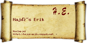 Hajós Erik névjegykártya